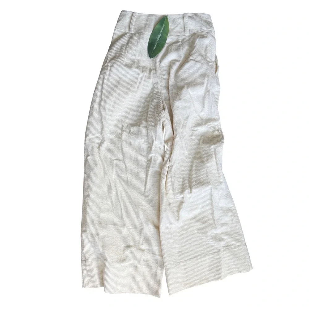 Farm Rio, off-white double waistband pants NWT small corduroy‎